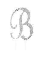 Letter L Rhinestone Crystal Cake Topper Silver, Numbers, Letters for Wedding, Birthday, Anniversary, Party. Shine... N47