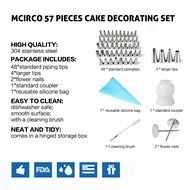 Piping Tips, MCIRCO Cake Decorating Supplies 57-piece Stainless Steel Cookies Cupcake Decorating Kits Frosting... N11