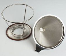 Pour Over Coffee Cone Filter | Stainless Steel Double Mesh Filter Coffee Dripper | Reusable Stainless Steel Dripper... N3