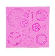 Yunko Clock Shape Silicone Party Fondant Cup Cake Decorating Tools Chocolate Candy Sugar Mold (Gear Shaft) N3