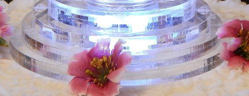 Double Heart Lighted Wedding Cake Topper Acrylic Cake Top Personalized