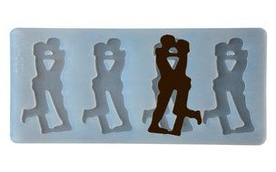 FOUR-C Decorating Supplies Couples Chocolate Mold Silicone Sheet Color Transparent