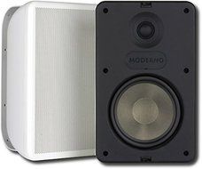 Pair Moderno M6 6-1/2&quot; Indoor Outdoor Stereo Speakers White N3
