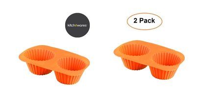 Silicone Baking Cups ,Cupcake Liner, Muffin Cups Nonstick Heat-Resistant Flexible Food Grade Set Of 2 -(Red) ....