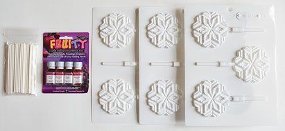 8H-4233-F Snowflake Sucker Hard Candy Mold Fruity Loran Oil Packet/Packet of 3 molds