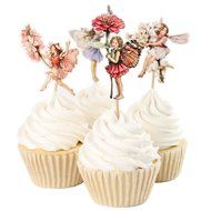 BETOP HOUSE Set of 24 Pieces Fairy Flower Theme Party Decorative Cupcake Topper Girl Birthday Party N3
