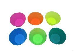 JLZH 24-pack Silicone Baking Cups / Cupcake Liners , Colorful-6 Colors, Reusable &amp; Nonstick Muffin Molds