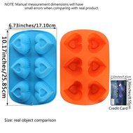 Cake Bread Molds, 2PCS YYP [6 Cavity Heart Shape Mold] Silicone Cake Bread Making Mold for Home Baking - Reusable...