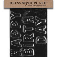 Dress My Cupcake DMCL020 Chocolate Candy Mold, Happy Birthday Letters