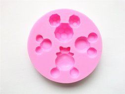 Wocuz W0080 4 Capacity Mouse Shaped Silicone Candy Fondant Chocolate Making Mold Cake Decorating Mould