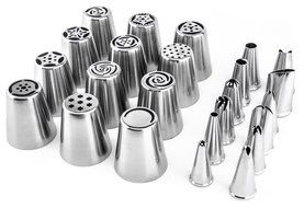 One-and-Only Cake Decorating Tip Set with Both Russian Piping Tips &amp; Standard Cake Tips (12 Each), Perfect for...