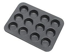 CybrTrayd R&amp;M Mini 12 Cup Non-Stick Muffin Pan, Dark Grey