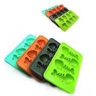 Y&amp;XL&amp;H Silicone Fish Bone Shaped Ice Cube Trays Mold Ice Cubes Tray Pudding Jelly Mold (Random Color) N4