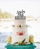 Mr and Mrs Music Note Heart Personalized Last Name Wedding Cake Toppers for Wedding