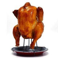 [1Pcs] Stainless Steel Roasting Tray used for BBQ, Grilling Chicken N9