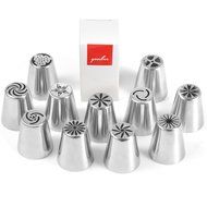 Russian Piping Tips, YOUKEE 11 PCS/Set Large Stainless Steel Pastry Tips Cake Flower Decorating Nozzle Tips Tools N2