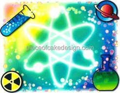 1/4 Sheet ~ Molecule Science / Chemistry Birthday ~ Edible Image Cake/Cupcake Topper!!!