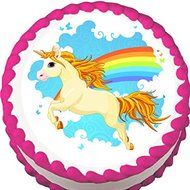 Unicorn and Rainbow Edible Cake Topper N2