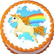 Unicorn and Rainbow Edible Cake Topper N3