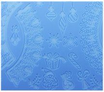 Lesirit Christmas Pattern Silicone Fondant Lace Embossed Cake Mold Mat,15.55&quot; &times;11.81&quot; (A) N3