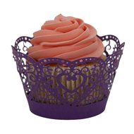 Oksale 25Pcs Christmas Lace Laser Cut Hollow Cup Muffin Holder Cake Paper Case Wraps Cupcake Wrapper for Wedding...