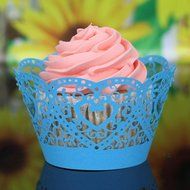 Oksale 25Pcs Christmas Lace Laser Cut Hollow Cup Muffin Holder Cake Paper Case Wraps Cupcake Wrapper for Wedding... N2