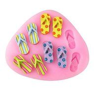 Sher Ten Slippers Baking Fondant Cake Choclate Candy Mold,L8.5cmW7.3cmH1cm N3