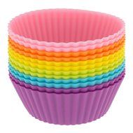 Freshware 12-pack Silicone Mini Round Reusable Cupcake and Muffin Baking Cup