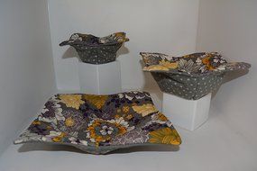 Microwave Bowl Cozies // Reversible // Set of 3 // 1 Small Bowl Cozy // 1 Medium Bowl Cozy // 1 Dinner Plate Cozy... N4
