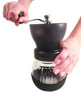PuTwo B0140MSTO2 Coffee Grinder Burr Stainless Steel with Ceramic Hand Crank, Black N10