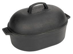 Bayou Classic 7417 12-Quart Cast-Iron Oval Roaster with Domed Lid