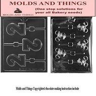 Number 2 Lolly Chocolate Candy Mold, Mickey Mouse Lolly chocolate candy mold with molding Instructions