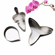 Anyana Baking Mould Cutter 3pcs Stainless Steel Orchid Petal Cake Decor Mold Fondant Cookie Biscuit Cutters Pastry N3