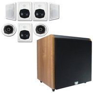 Acoustic Audio HT-57 In-Wall/Ceiling 7.1 Home Theater Speakers and 15" Powered Sub HT-57-HD15M