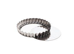 Paderno World Cuisine 4 Inch "Deep" Fluted Tin Tart Mold with Removable Bottom