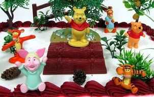 ONE HUNDRED ACRE WOODS Winnie the Pooh 12 Piece Birthday Cake Topper Set Featuring Winnie the Pooh Figures and... N5
