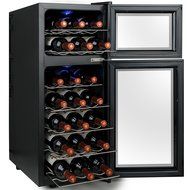 Firebird 21 Bottles Dual Zone Black Finish Touch Control Panel Freestanding Electric Wine Cooler Cellar N2