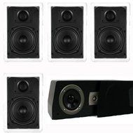 Theater Solutions 5.1 Home Audio Speakers 4 Speakers, 1 Center, 10" Powered Sub and More TS50WC51SET4 N2
