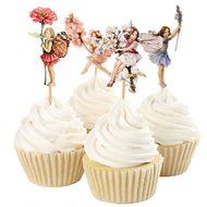 BETOP HOUSE Set of 24 Pieces Fairy Flower Theme Party Decorative Cupcake Topper Girl Birthday Party N4