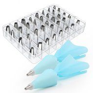 Kootek 42 Pieces Cake Decorating Supplies Kit Tips Stainless Steel Icing Tip Set Tools with 2 Silicone Pastry... N5