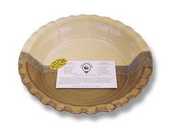 Clay In Motion Handmade Ceramic Deep Dish 9" Pie Plate - Desert Sand