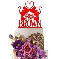 Sugar Yeti Made In USA Personalized Wedding Cake Topper Mrs Minnie Heart Mr Mickey #1 Black