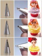 Piping Tips, MCIRCO 7-piece Cake Decorating Tips Icing Tips Ruffle Tips Macaron Cupcake Frosting Kits for Teens... N4