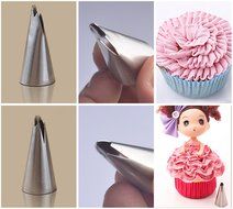 Piping Tips, MCIRCO 7-piece Cake Decorating Tips Icing Tips Ruffle Tips Macaron Cupcake Frosting Kits for Teens... N5