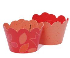 MINI Cupcake Wrappers Red and White Polka Dot, Solid, 24 Wraps, Confetti Couture Party Supplies N4