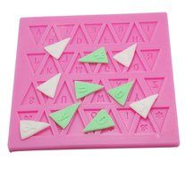 FOUR-C Fondant Supplies Craft Alphabet Silicone Molds Cake Decorating Moulds Color Pink