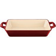 La Cuisine 3.9 Qt Enameled Cast Iron Deep Roasting Pan, Red