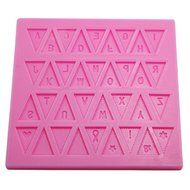 FOUR-C Fondant Supplies Craft Alphabet Silicone Molds Cake Decorating Moulds Color Pink N2