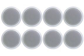 Pyle PDIC81RD 8-Inch 500W Round Wall and Ceiling Home Speakers (8-pack)