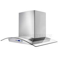 30 Inch Wall Mount Stainless Steel Kitchen Range Hood with Glass Canopy
